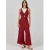 imageANRABESS Womens Jumpsuits Summer Wide Leg Sleeveless V Neck Casual Dressy Linen Pants Rompers 2025 Vacation Beach OutfitsDeep Red