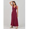 imageANRABESS Womens Jumpsuits Summer Wide Leg Sleeveless V Neck Casual Dressy Linen Pants Rompers 2025 Vacation Beach OutfitsFuchsia