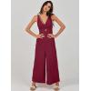 imageANRABESS Womens Jumpsuits Summer Wide Leg Sleeveless V Neck Casual Dressy Linen Pants Rompers 2025 Vacation Beach OutfitsFuchsia