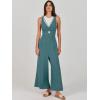 imageANRABESS Womens Jumpsuits Summer Wide Leg Sleeveless V Neck Casual Dressy Linen Pants Rompers 2025 Vacation Beach OutfitsLake Blue