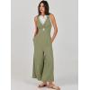 imageANRABESS Womens Jumpsuits Summer Wide Leg Sleeveless V Neck Casual Dressy Linen Pants Rompers 2025 Vacation Beach OutfitsOlive