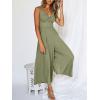imageANRABESS Womens Jumpsuits Summer Wide Leg Sleeveless V Neck Casual Dressy Linen Pants Rompers 2025 Vacation Beach OutfitsOlive