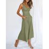 imageANRABESS Womens Jumpsuits Summer Wide Leg Sleeveless V Neck Casual Dressy Linen Pants Rompers 2025 Vacation Beach OutfitsOlive