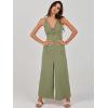 imageANRABESS Womens Jumpsuits Summer Wide Leg Sleeveless V Neck Casual Dressy Linen Pants Rompers 2025 Vacation Beach OutfitsOlive