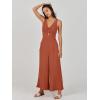 imageANRABESS Womens Jumpsuits Summer Wide Leg Sleeveless V Neck Casual Dressy Linen Pants Rompers 2025 Vacation Beach OutfitsRust