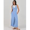 imageANRABESS Womens Jumpsuits Summer Wide Leg Sleeveless V Neck Casual Dressy Linen Pants Rompers 2025 Vacation Beach OutfitsSky Blue