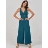 imageANRABESS Womens Jumpsuits Summer Wide Leg Sleeveless V Neck Casual Dressy Linen Pants Rompers 2025 Vacation Beach OutfitsTeal