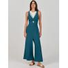 imageANRABESS Womens Jumpsuits Summer Wide Leg Sleeveless V Neck Casual Dressy Linen Pants Rompers 2025 Vacation Beach OutfitsTeal