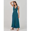 imageANRABESS Womens Jumpsuits Summer Wide Leg Sleeveless V Neck Casual Dressy Linen Pants Rompers 2025 Vacation Beach OutfitsTeal