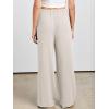 imageANRABESS Womens Linen Palazzo Pants Summer Flowy Wide Leg Drawstring Casual Trousers with Pockets Beach Vacation OutfitsApricot