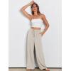 imageANRABESS Womens Linen Palazzo Pants Summer Flowy Wide Leg Drawstring Casual Trousers with Pockets Beach Vacation OutfitsApricot