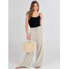 imageANRABESS Womens Linen Palazzo Pants Summer Flowy Wide Leg Drawstring Casual Trousers with Pockets Beach Vacation OutfitsApricot