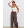imageANRABESS Womens Linen Palazzo Pants Summer Flowy Wide Leg Drawstring Casual Trousers with Pockets Beach Vacation OutfitsCoffee