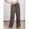 imageANRABESS Womens Linen Palazzo Pants Summer Flowy Wide Leg Drawstring Casual Trousers with Pockets Beach Vacation OutfitsCoffee
