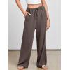 imageANRABESS Womens Linen Palazzo Pants Summer Flowy Wide Leg Drawstring Casual Trousers with Pockets Beach Vacation OutfitsCoffee