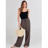 imageANRABESS Womens Linen Palazzo Pants Summer Flowy Wide Leg Drawstring Casual Trousers with Pockets Beach Vacation OutfitsCoffee