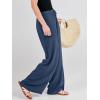 imageANRABESS Womens Linen Palazzo Pants Summer Flowy Wide Leg Drawstring Casual Trousers with Pockets Beach Vacation OutfitsDeep Blue