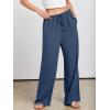 imageANRABESS Womens Linen Palazzo Pants Summer Flowy Wide Leg Drawstring Casual Trousers with Pockets Beach Vacation OutfitsDeep Blue