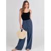 imageANRABESS Womens Linen Palazzo Pants Summer Flowy Wide Leg Drawstring Casual Trousers with Pockets Beach Vacation OutfitsDeep Blue