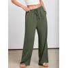 imageANRABESS Womens Linen Palazzo Pants Summer Flowy Wide Leg Drawstring Casual Trousers with Pockets Beach Vacation OutfitsGreen