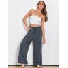 imageANRABESS Womens Linen Palazzo Pants Summer Flowy Wide Leg Drawstring Casual Trousers with Pockets Beach Vacation OutfitsGrey