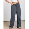 imageANRABESS Womens Linen Palazzo Pants Summer Flowy Wide Leg Drawstring Casual Trousers with Pockets Beach Vacation OutfitsGrey