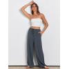 imageANRABESS Womens Linen Palazzo Pants Summer Flowy Wide Leg Drawstring Casual Trousers with Pockets Beach Vacation OutfitsGrey