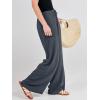 imageANRABESS Womens Linen Palazzo Pants Summer Flowy Wide Leg Drawstring Casual Trousers with Pockets Beach Vacation OutfitsGrey