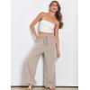 imageANRABESS Womens Linen Palazzo Pants Summer Flowy Wide Leg Drawstring Casual Trousers with Pockets Beach Vacation OutfitsLight Khaki