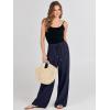 imageANRABESS Womens Linen Palazzo Pants Summer Flowy Wide Leg Drawstring Casual Trousers with Pockets Beach Vacation OutfitsNavy Blue