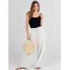 imageANRABESS Womens Linen Palazzo Pants Summer Flowy Wide Leg Drawstring Casual Trousers with Pockets Beach Vacation OutfitsWhite