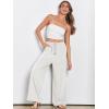 imageANRABESS Womens Linen Palazzo Pants Summer Flowy Wide Leg Drawstring Casual Trousers with Pockets Beach Vacation OutfitsWhite