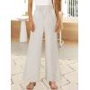imageANRABESS Womens Linen Pants 2025 Summer Casual Loose Wide Leg Palazzo Pants High Waist Flowy Beach Trousers Work OutfitsBeige