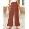 imageANRABESS Womens Linen Pants 2025 Summer Casual Loose Wide Leg Palazzo Pants High Waist Flowy Beach Trousers Work OutfitsBrown Red