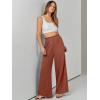 imageANRABESS Womens Linen Pants 2025 Summer Casual Loose Wide Leg Palazzo Pants High Waist Flowy Beach Trousers Work OutfitsBrown Red