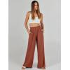 imageANRABESS Womens Linen Pants 2025 Summer Casual Loose Wide Leg Palazzo Pants High Waist Flowy Beach Trousers Work OutfitsBrown Red