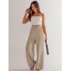 imageANRABESS Womens Linen Pants 2025 Summer Casual Loose Wide Leg Palazzo Pants High Waist Flowy Beach Trousers Work OutfitsKhaki