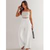 imageANRABESS Womens Linen Pants 2025 Summer Casual Loose Wide Leg Palazzo Pants High Waist Flowy Beach Trousers Work OutfitsWithe Cream
