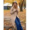 imageANRABESS Womens Long Cardigans Sweater 2025 Fall Casual Lapel Open Front Knit Warm Wool Coatigan Oversized Jacket CoatDeep Apricot
