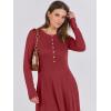 imageANRABESS Womens Long Sleeve Maxi Dress 2025 Fall Casual Button Fit ampamp Flare ALine Swing Flowy Long Dresses Trendy OutfitsRed