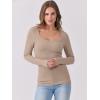imageANRABESS Womens Long Sleeve Tops Casual Scoop Neck Ribbed Knit TShirt Slim Fitted Basic Tee Shirts 2025 Fall Trendy ClothesKhaki
