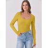 imageANRABESS Womens Long Sleeve Tops Casual Scoop Neck Ribbed Knit TShirt Slim Fitted Basic Tee Shirts 2025 Fall Trendy ClothesYellow