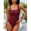 imageANRABESS Womens One Piece Swimsuit 2025 Summer Solid Square Neck Tummy Control Modest Full Coverage Ribbed Bathing SuitsBurgundy