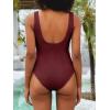 imageANRABESS Womens One Piece Swimsuit 2025 Summer Solid Square Neck Tummy Control Modest Full Coverage Ribbed Bathing SuitsBurgundy