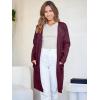 imageANRABESS Womens Open Front Knit Lightweight Cardigan Casual Long Coatigan Sweater Lady Jacket Coat 2025 Fall OuterwearWine Red