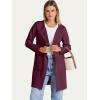 imageANRABESS Womens Open Front Knit Lightweight Cardigan Casual Long Coatigan Sweater Lady Jacket Coat 2025 Fall OuterwearWine Red