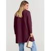 imageANRABESS Womens Open Front Knit Lightweight Cardigan Casual Long Coatigan Sweater Lady Jacket Coat 2025 Fall OuterwearWine Red