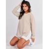 imageANRABESS Womens Oversized Sweatshirts Crewneck Long Sleeve Tunic Pullover Shirts Side Zipper Hoodies 2025 Fall ClothesLight Almond