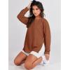 imageANRABESS Womens Oversized Sweatshirts Crewneck Long Sleeve Tunic Pullover Shirts Side Zipper Hoodies 2025 Fall ClothesRust