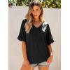 imageANRABESS Womens Oversized T Shirts Short Sleeve V Neck Summer Tops Casual Loose Basic Plain Tee Shirts 2025 Clothes OutfitsBlack
